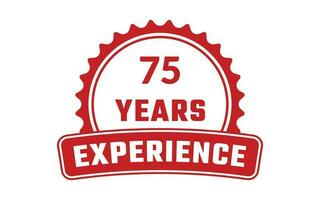 75 Years Experience Rubber Stamp vector