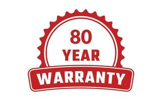 80 Year Warranty Rubber Stamp vector