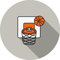 baloncesto red icono en naranja y blanco color. vector