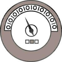 Gray And White Color Speedometer Icon In Flat Style. vector