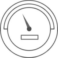 Flat Style Speedometer Icon In Black Line Art. vector