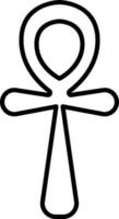 Black Linear Ankh Icon Or Symbol. vector