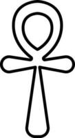 Black Linear Ankh Icon Or Symbol. vector