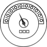 Speedometer Icon In Thin Line Art. vector