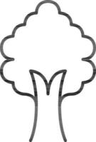 Black Stroke Tree Icon In Flat Style. vector