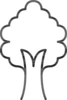 Black Stroke Tree Icon In Flat Style. vector