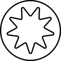 Bahaism Symbol Or Icon In Thin Line Art. vector