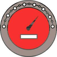 Red And Gray Color Speedometer Icon. vector