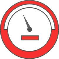 Speedometer Icon In Red And White Color. vector