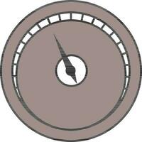 Gray And White Color Speedometer Icon. vector