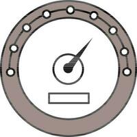 Speedometer Icon In White And Gray Color. vector