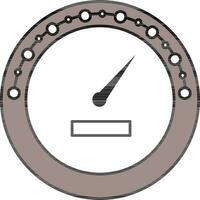 Gray And White Color Speedometer Icon In Flat Style vector