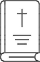 Flat Style Bible Book Line Art Icon. vector