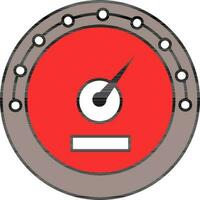 Isolated Speedometer Icon In Red And Gray Color. vector