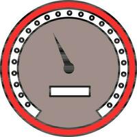 Isolated Speedometer Icon In Red And Gray Color. vector