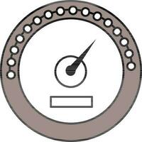 Isolated Speedometer Icon In Gray And White Color. vector