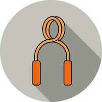 Skipping Or Jumping Rope Icon In Orange Color. vector