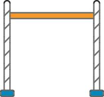 Flat Style High Jump Pole Icon In White And Orange Color. vector