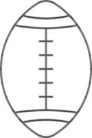 Rugby Ball Icon In Black Outline. vector