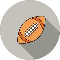 Rugby Ball Icon In Orange And White Color. vector