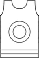 Basketball Jersey Icon In Line Art. vector