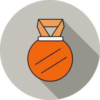 Medal Icon In Orange And White Color. vector