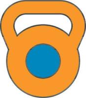 Kettlebell Icon In Blue And Orange Color. vector