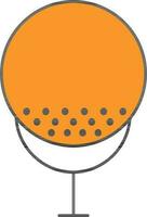Golf Ball Tee Icon In Orange And White Color. vector