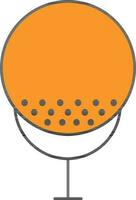 Golf Ball Tee Icon In Orange And White Color. vector