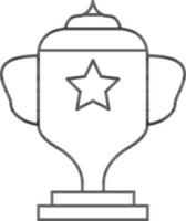 Trophy Icon In Black Line Art. vector