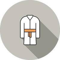 Karate Or Taekwondo Uniform Icon In Orange And White Color. vector