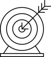 Target With Arrow Icon In Black Line Art. vector