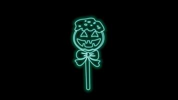 Happy halloween neon light video