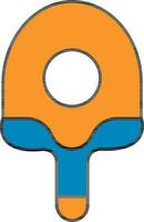 Ping Pong Or Tennis Racket Icon In Orange And Blue Color. vector