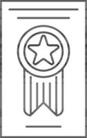American Badge Icon In Line Art. vector