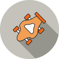 Skateboard Icon In Orange And White Color. vector