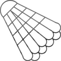 Shuttlecock Icon In Line Art. vector