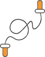 Skipping Or Jumping Rope Icon In Orange And White Color. vector