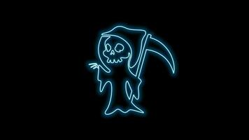 Happy halloween neon light video