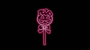 Happy halloween neon light video