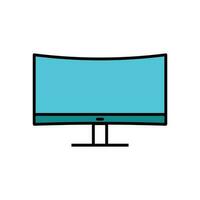 Monitor Screen Icon Vector Illustration. Monitor Screen Lineal Color Icon