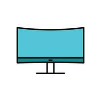 Monitor Screen Icon Vector Illustration. Monitor Screen Lineal Color Icon