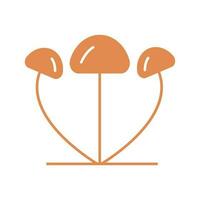 Flat Mushroom Icon Symbol Vector Illustration