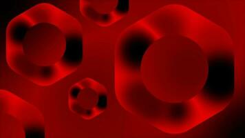 red color abstract pattern rotating hexagonal shape background video