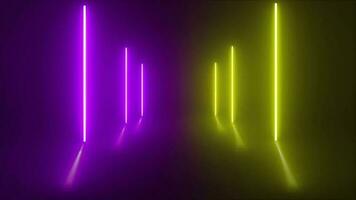 purple and yellow neon lines background video