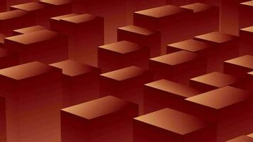 Animated 3D red color cubes pattern background video