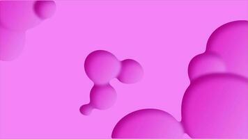 animado 2d Rosa cor geléia bolhas em Rosa fundo video