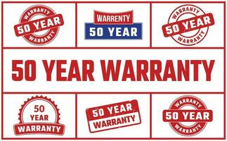 50 Year Warranty Rubber Stamp Set vector