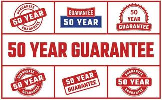 50 Year Guarantee Rubber Stamp Set vector