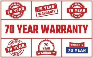 70 Year Warranty Rubber Stamp Set vector